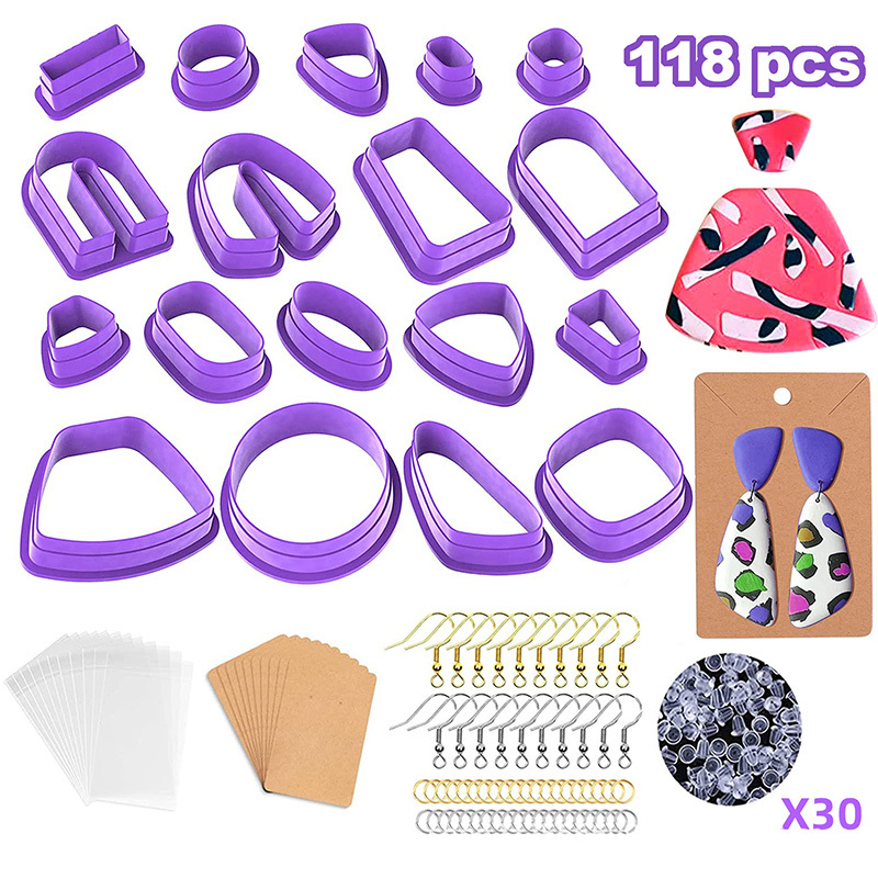 118-Piece Polymer Clay Earring Cutter & Findings Kit