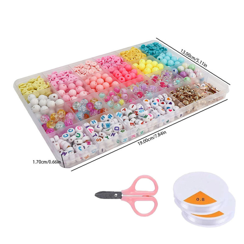 1340-Piece Clay & Letter Bead Bracelet Kit