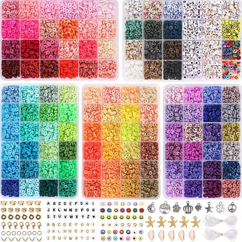Flat Clay Beads Jewelry-Making Set