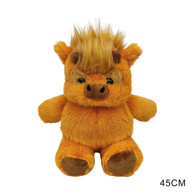 Pink Highland Cow Plush With Rose (45cm) โ photo 3