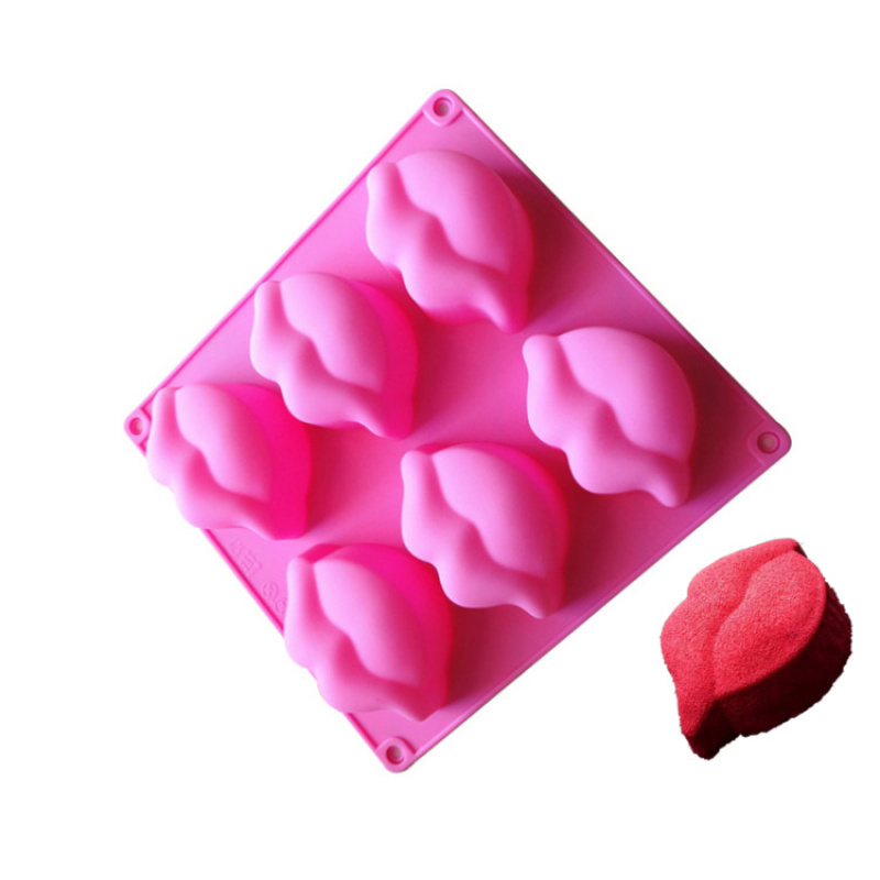 6-Cavity 3D Lips Silicone Baking Mold