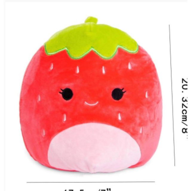 Round Strawberry Cushion Plush, 8 inch โ photo 2