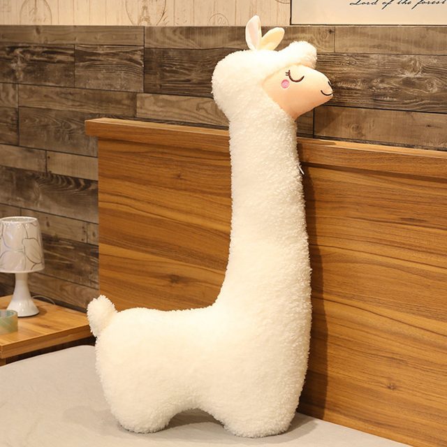 Fluffy White Alpaca Long Pillow Plush 75cm โ photo 5