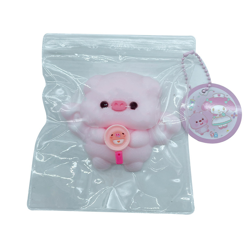 Pink Angel Pig Mochi Squishy Charm โ photo 2