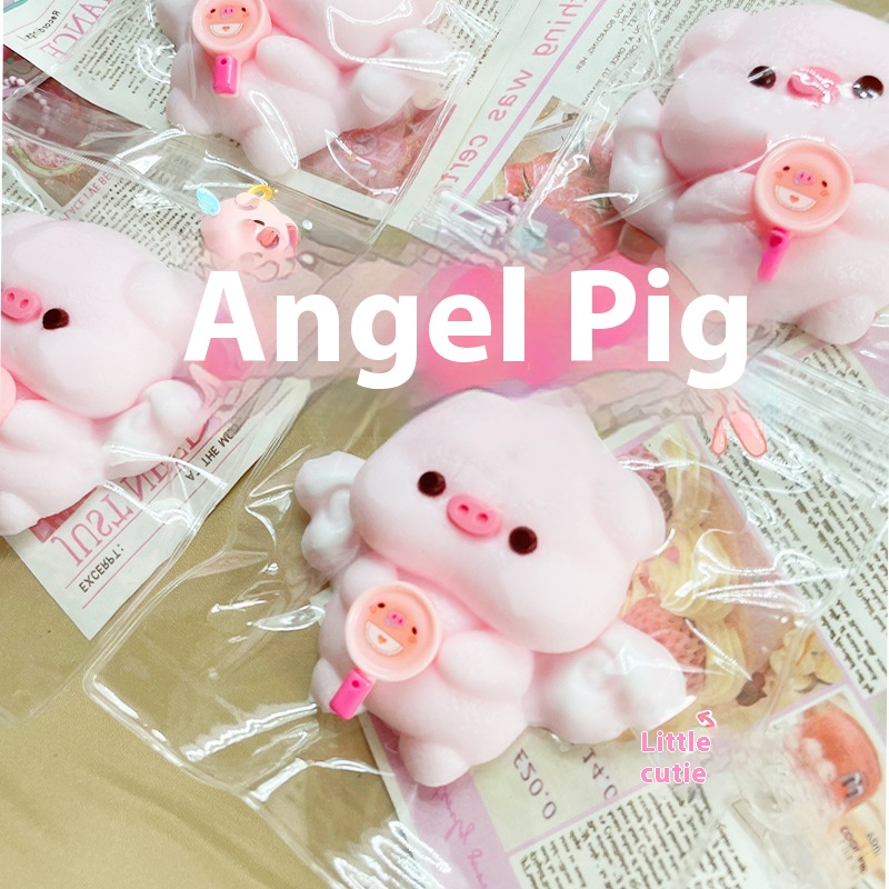 Pink Angel Pig Mochi Squishy Charm โ photo 3