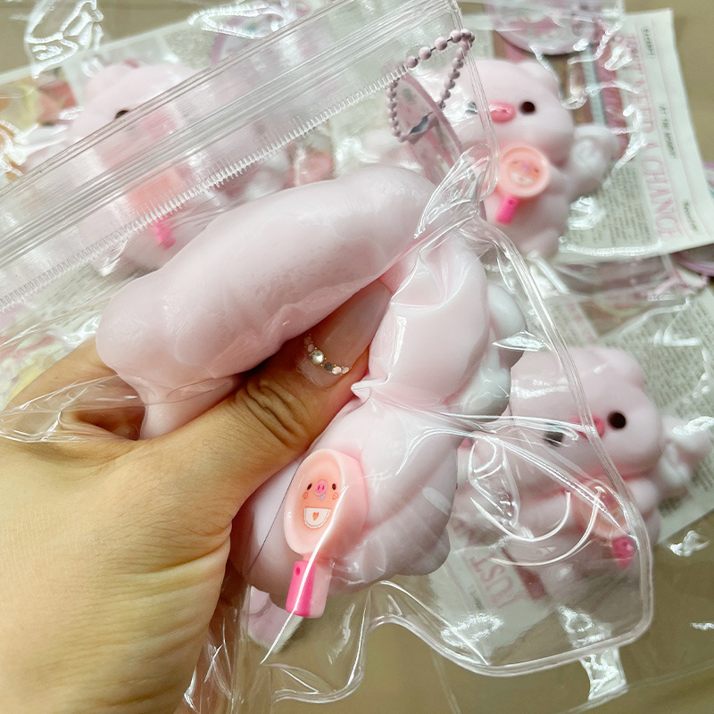 Pink Angel Pig Mochi Squishy Charm โ photo 5