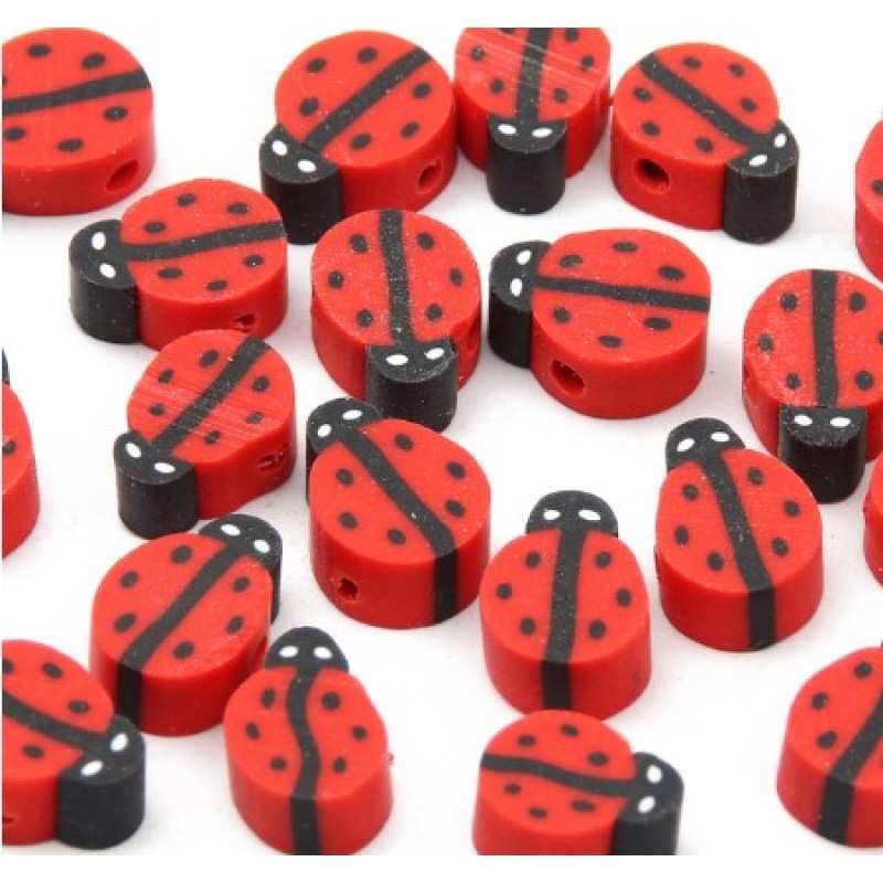 Ladybug Polymer Clay Slice Beads โ photo 2