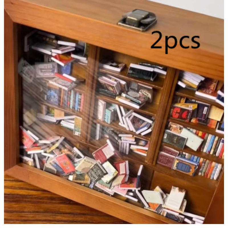 Miniature Library Bookshelf Desk Ornament โ photo 2