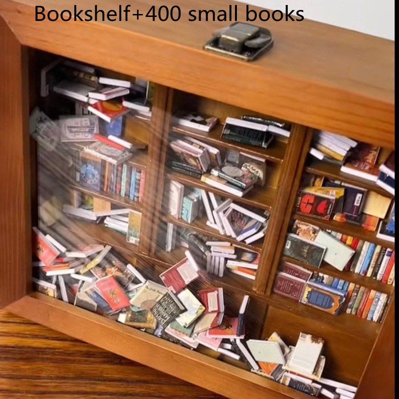 Miniature Library Bookshelf Desk Ornament โ photo 5