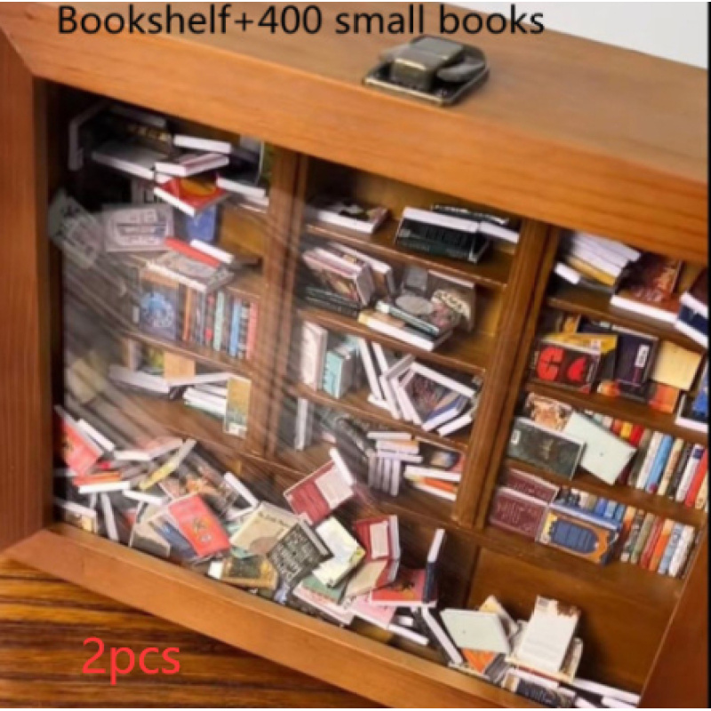 Miniature Library Bookshelf Desk Ornament โ photo 6
