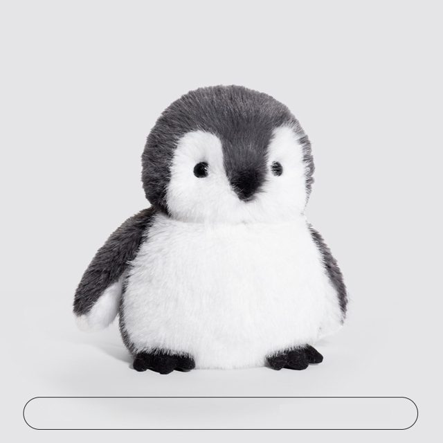 Fluffy Baby Penguin Plush (Gray)