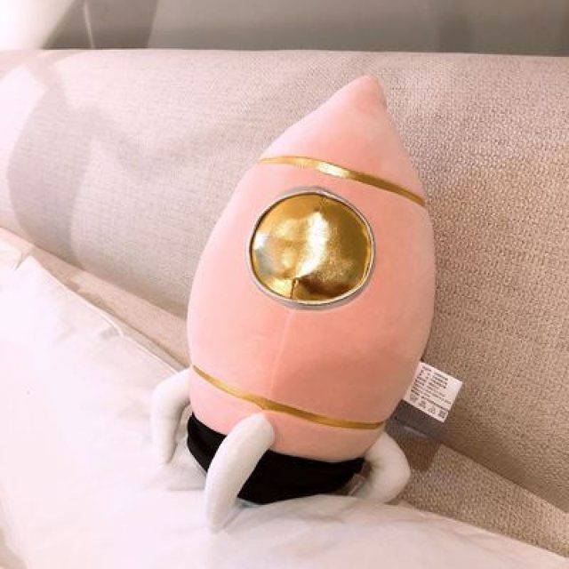 Pink Rocket Ship Plush Pillow โ photo 2