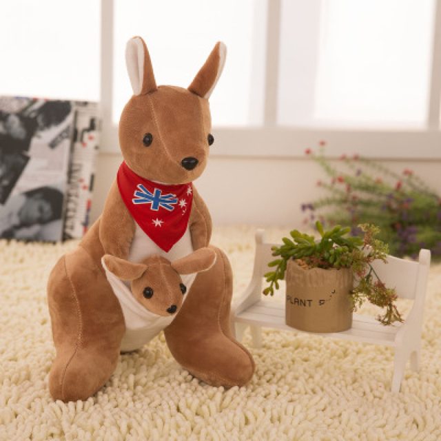 Kangaroo & Joey Plush With Flag Bandana, 65cm โ photo 3