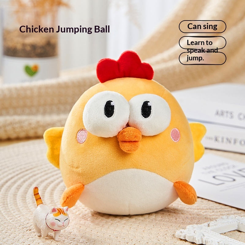 Singing Jumping Chicken Plush Toy