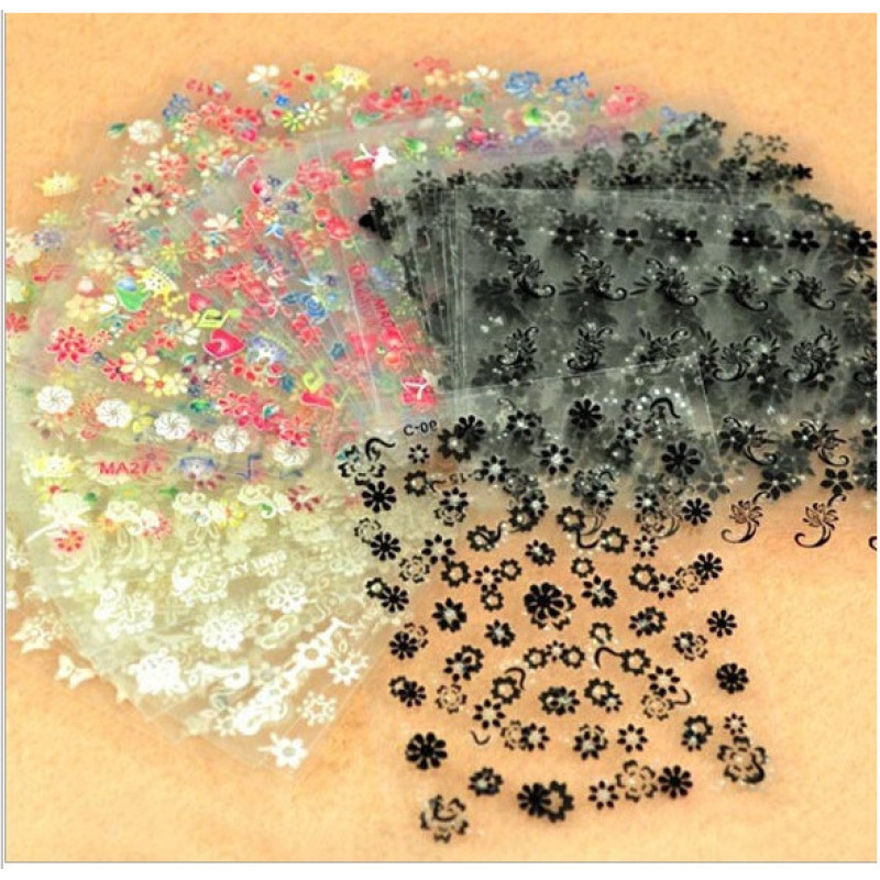 3D Lace Flower Nail Art Stickers, Assorted Sheets