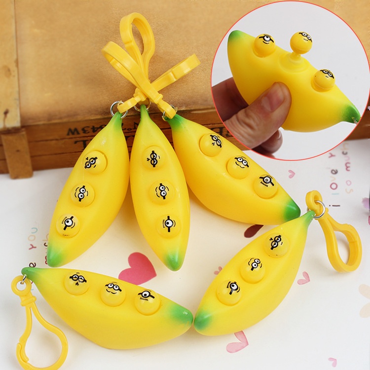 Peel-a-Banana Squeeze Bean Fidget Keychain โ photo 5