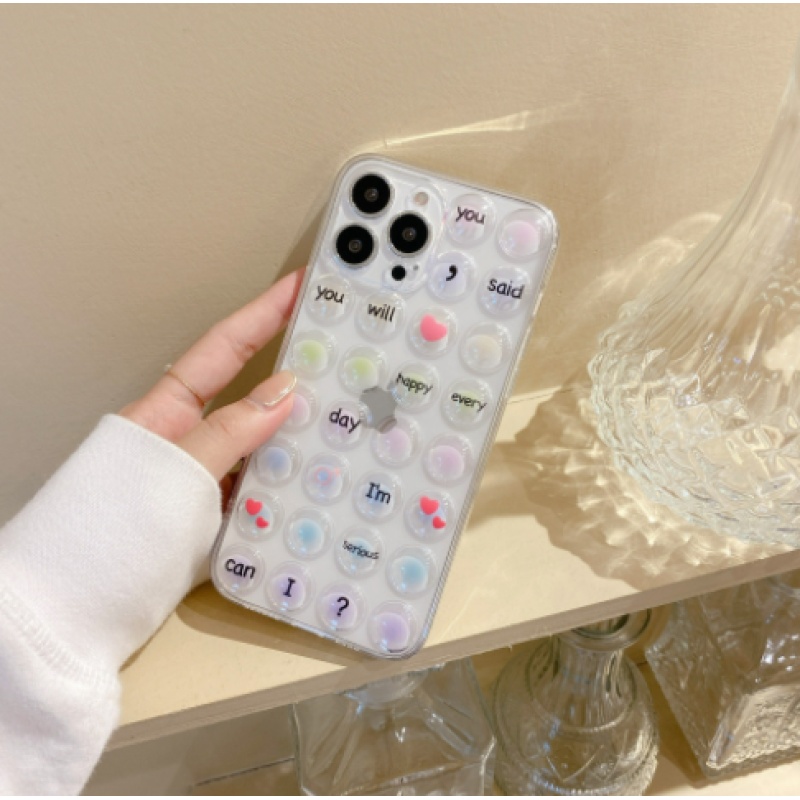 Pop-Bubble Phone Case with Cute Word Bubbles