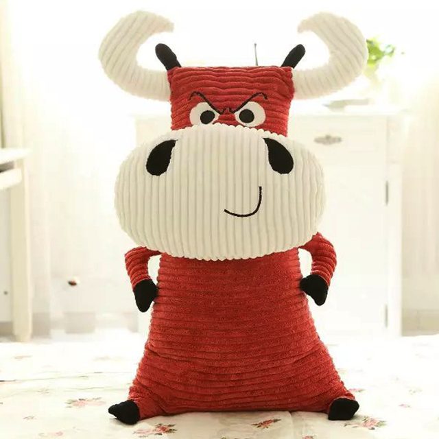 Grumpy Red Corduroy Bull Plush โ photo 2