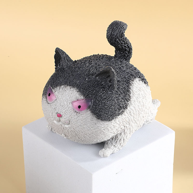 Grumpy Tuxedo Cat Figurine