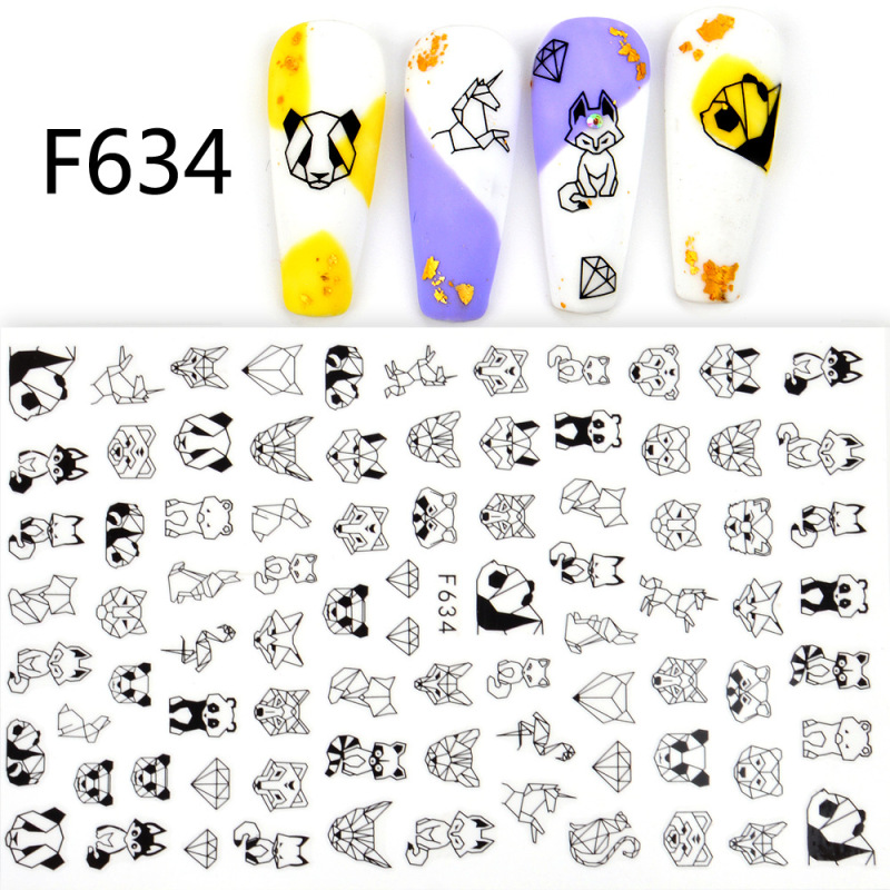 Origami Animal Nail Art Sticker Sheet (F634)