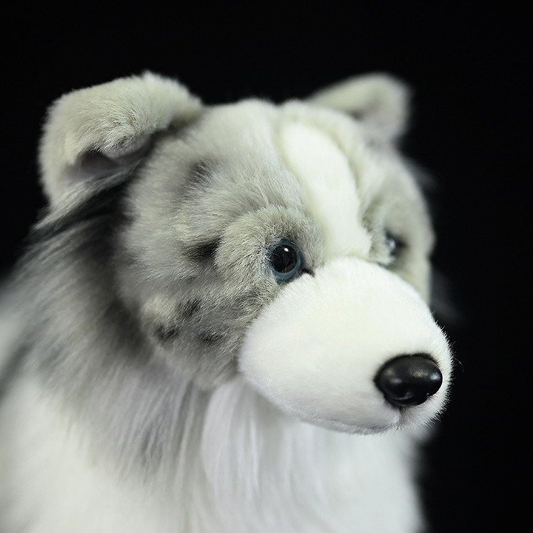 Realistic Merle Collie Dog Plush โ photo 3
