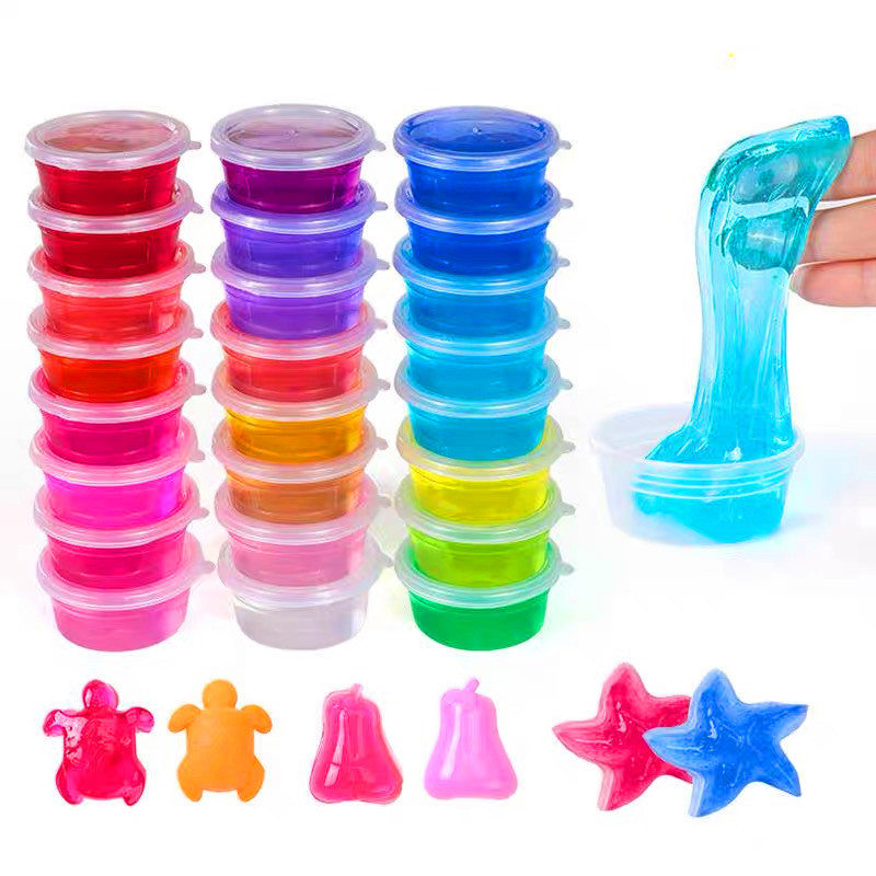 Rainbow Crystal Jelly Slime Mini Cups