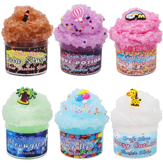 Clear Slushie Slime Sampler Set (6 Tubs)