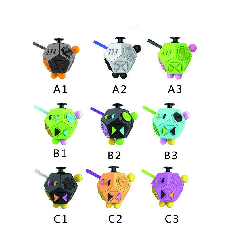 12-Sided Fidget Cube with Buttons & Dials