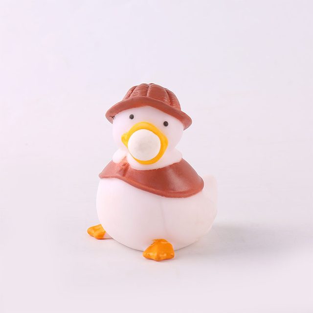 Bubble-Blowing Brown Duckling Squeeze Toy