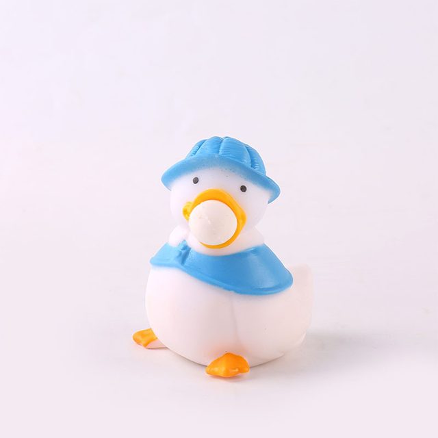 Bubble-Blowing Blue Duckling Squeeze Toy