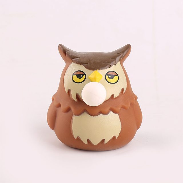 Bubble-Blowing Brown Owl Squeeze Toy