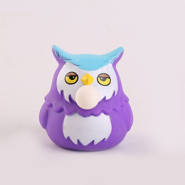 Bubble-Blowing Purple Owl Squeeze Toy