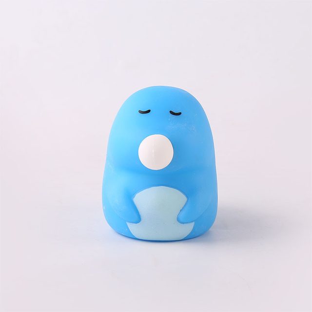Bubble-Blowing Sleepy Blue Blob Squeeze Toy