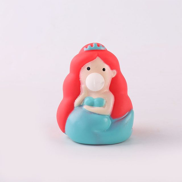 Bubble-Blowing Red-Haired Mermaid Squeeze Toy
