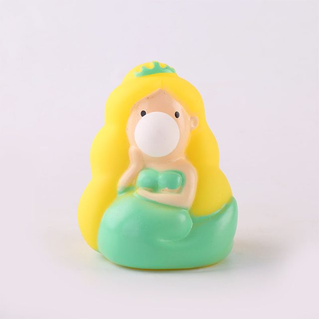 Bubble-Blowing Golden-Haired Mermaid Squeeze Toy
