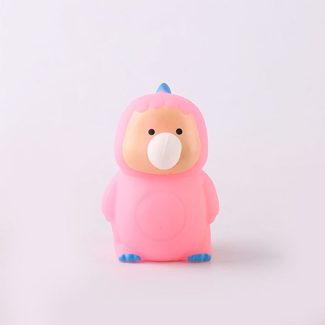 Bubble-Blowing Pink Dino-Hoodie Critter Squeeze Toy