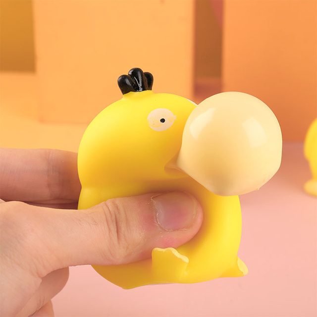 Bubble-Blowing Yellow Duck Squeeze Toy