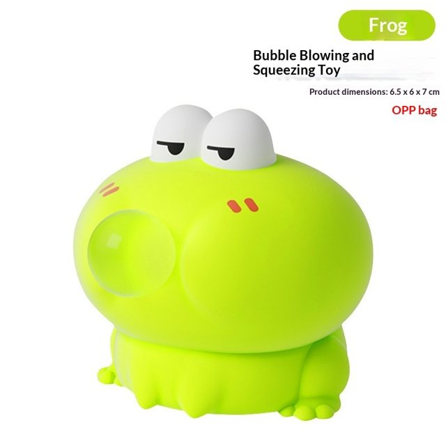 Bubble-Blowing Frog Squeeze Toy