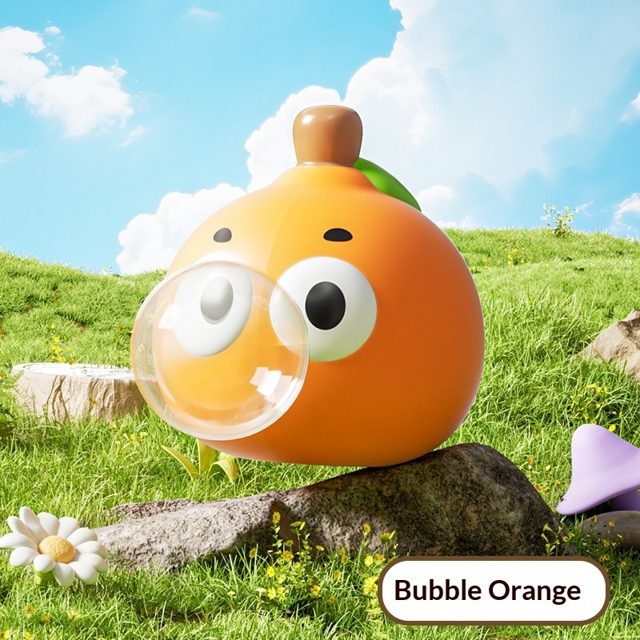 Bubble-Blowing Orange Squeeze Toy