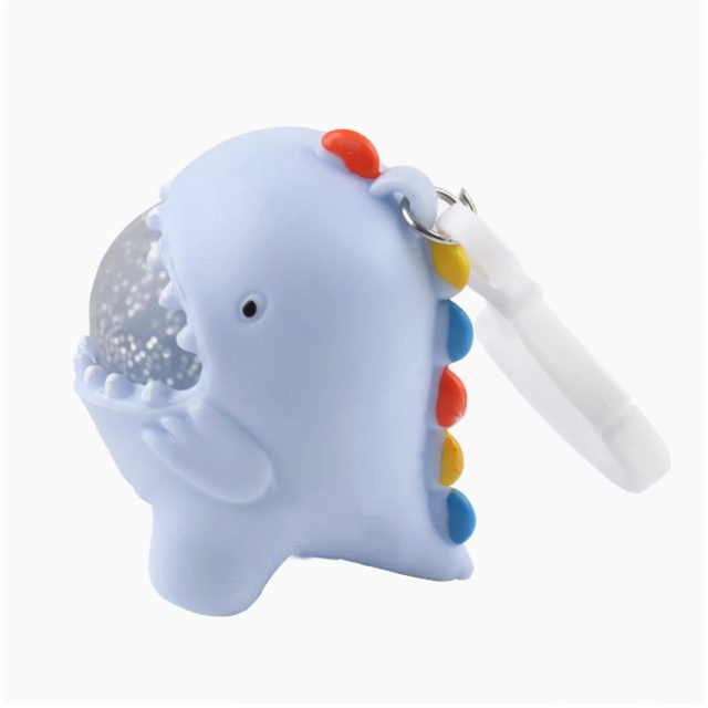 Sky-Blue Spike-Back Dino Squishy Keychain