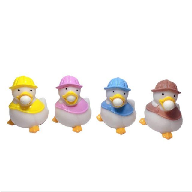 Hard-Hat Duck Bubble-Blowing Squeeze Toy