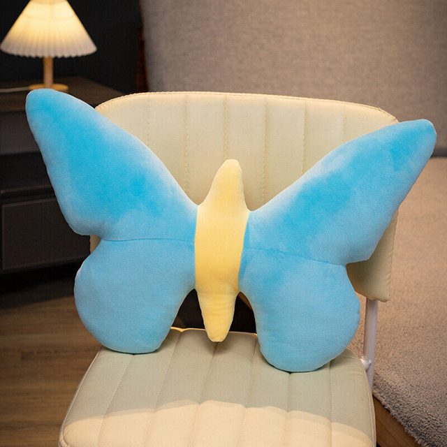 Blue Butterfly Cushion Plush - 45x55cm