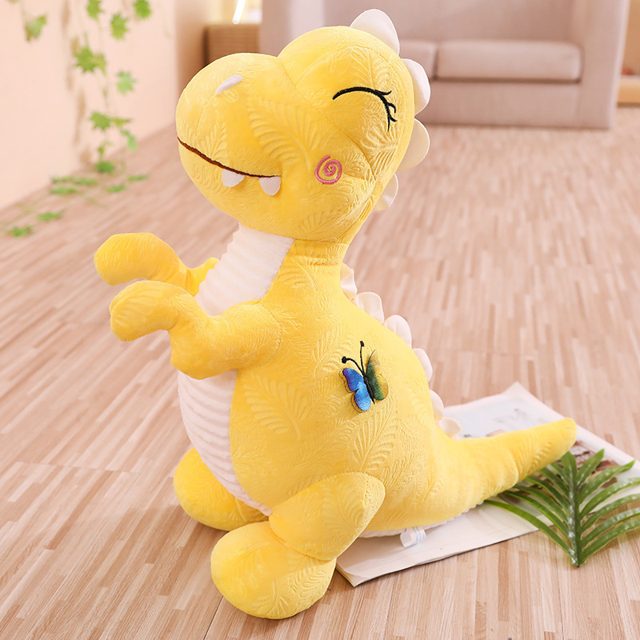 Smiling Green Dinosaur Plush with Butterfly, 30cm โ photo 2