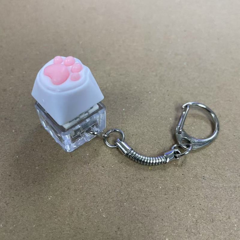 Cat Paw Keycap Clicker Keychain