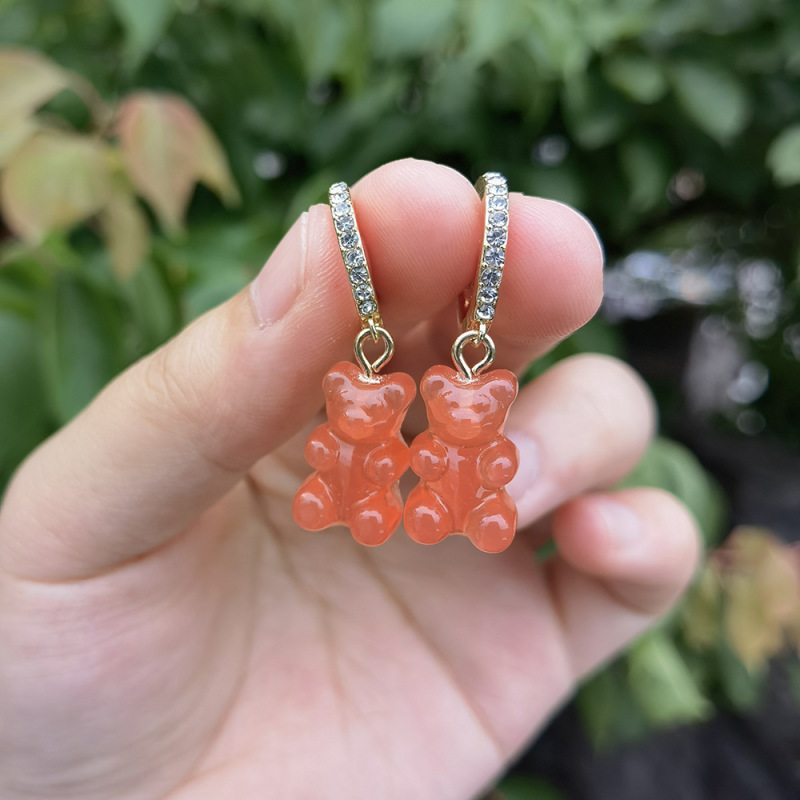 Gummy Bear Resin Charm Huggie Earrings โ photo 2