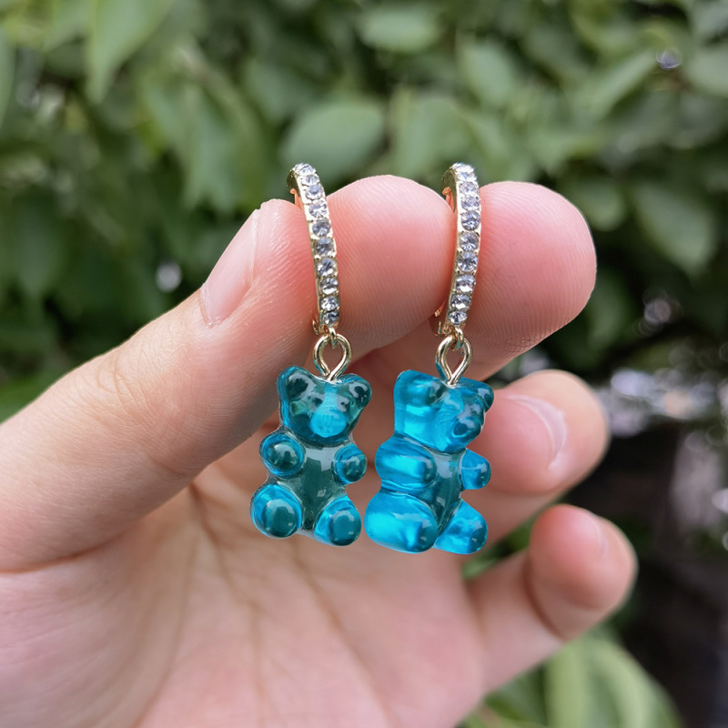 Gummy Bear Resin Charm Huggie Earrings โ photo 4