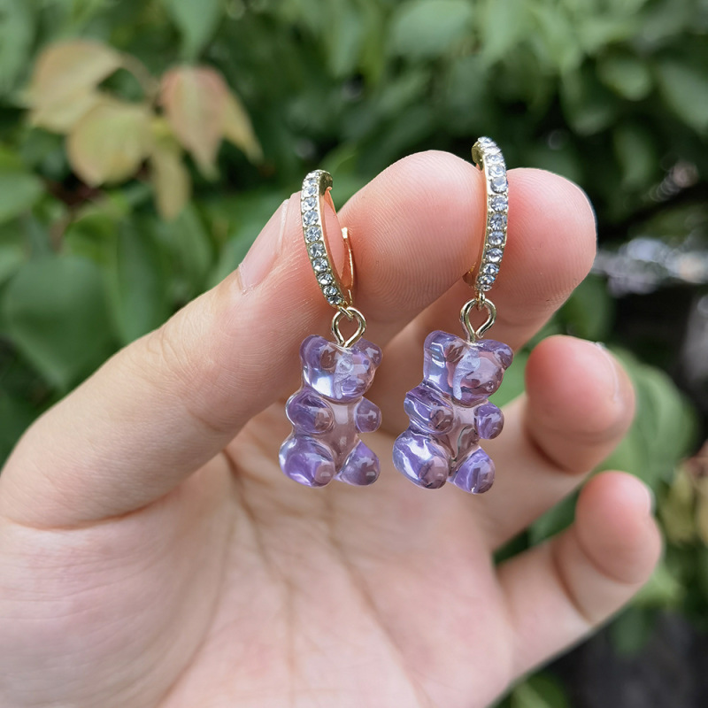 Gummy Bear Resin Charm Huggie Earrings โ photo 6