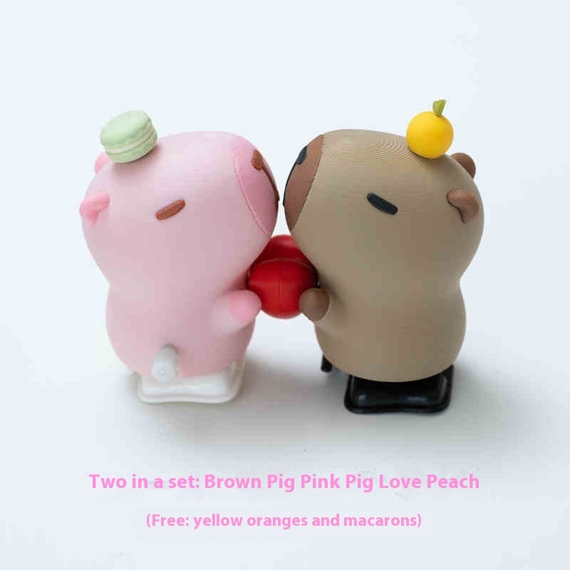 Wind-Up Capybara with Heart 3D-Printed Figure โ photo 3
