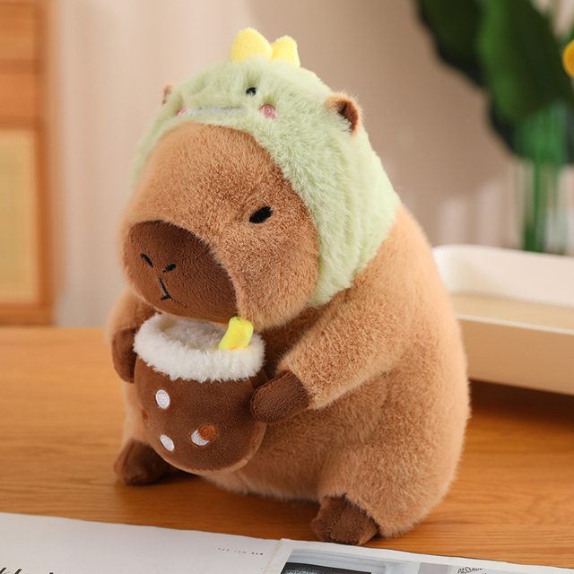 Capybara in Dino Hood With Boba Plush โ photo 2