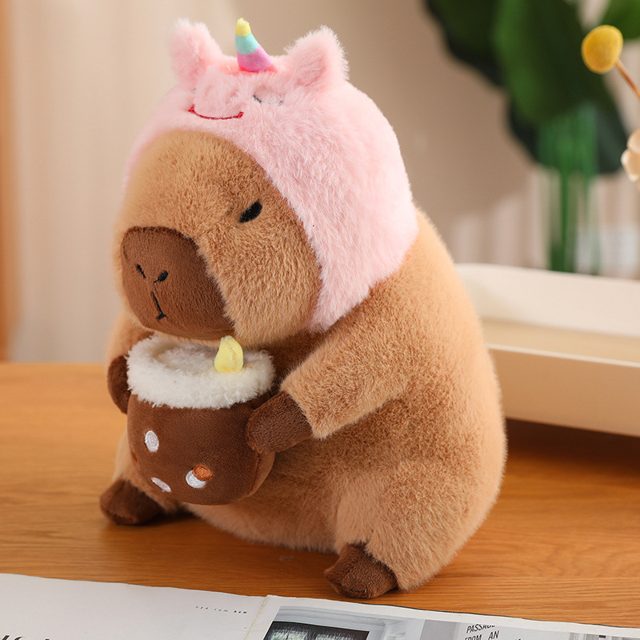 Capybara in Unicorn Hood With Boba Plush โ photo 2